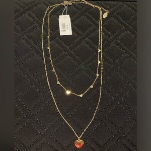 LOFT Set of 2 Gold Heart Necklaces - Gorgeous - NWT